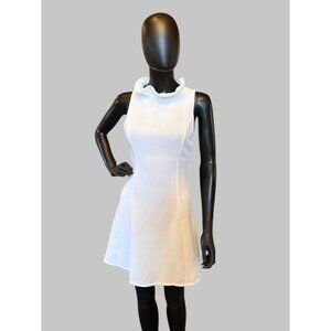 NWT - High Ruffle Neck Mid-Length Sheath Ivory Dress - DO + BE